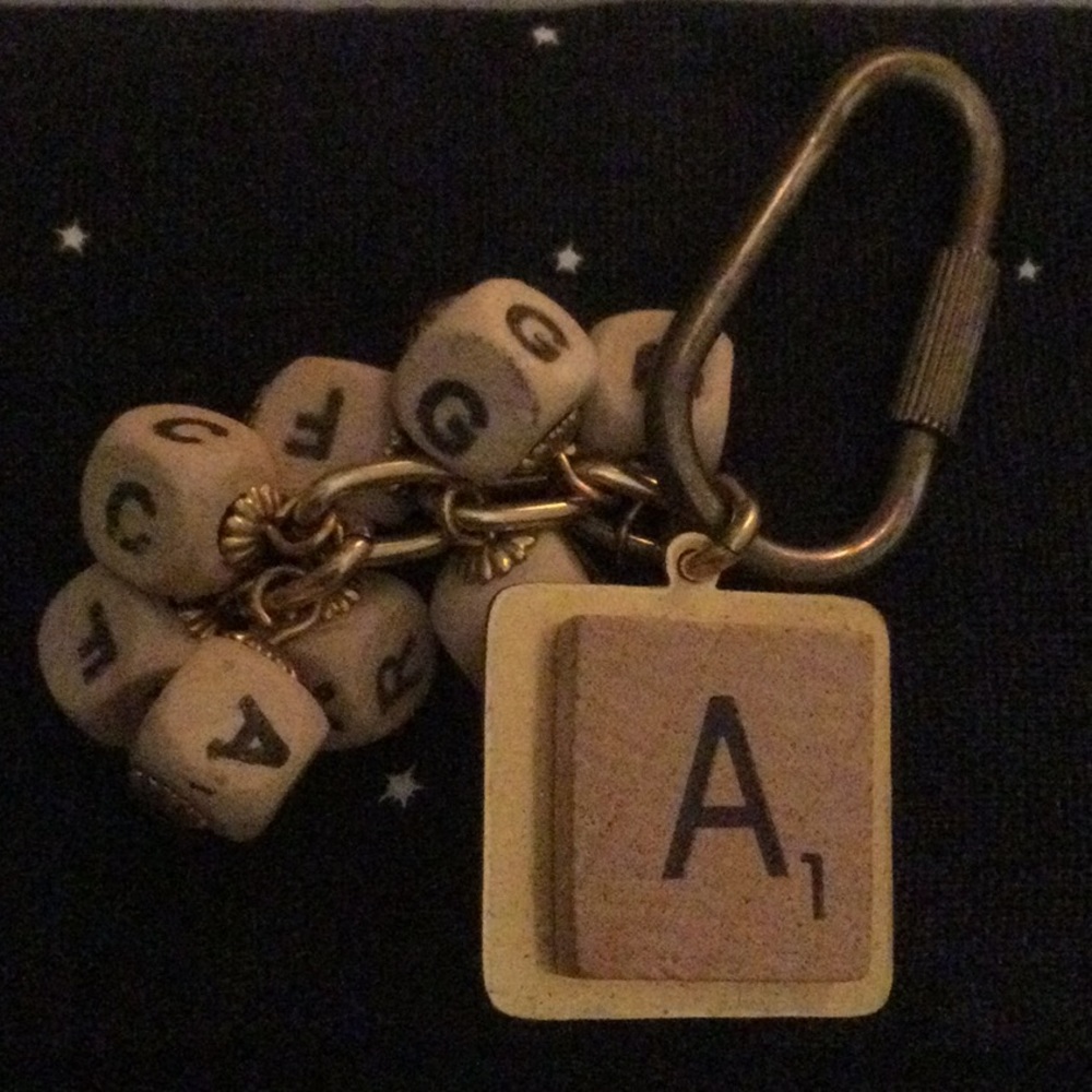 EUC Y2K Anthro Scrabble Tile Keychain